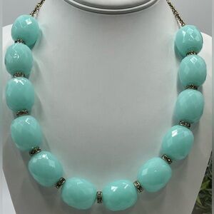 J. Crew Vintage Runway In Acrylic
Aquamarine‎ Ice Blue Color Graduated Necklace